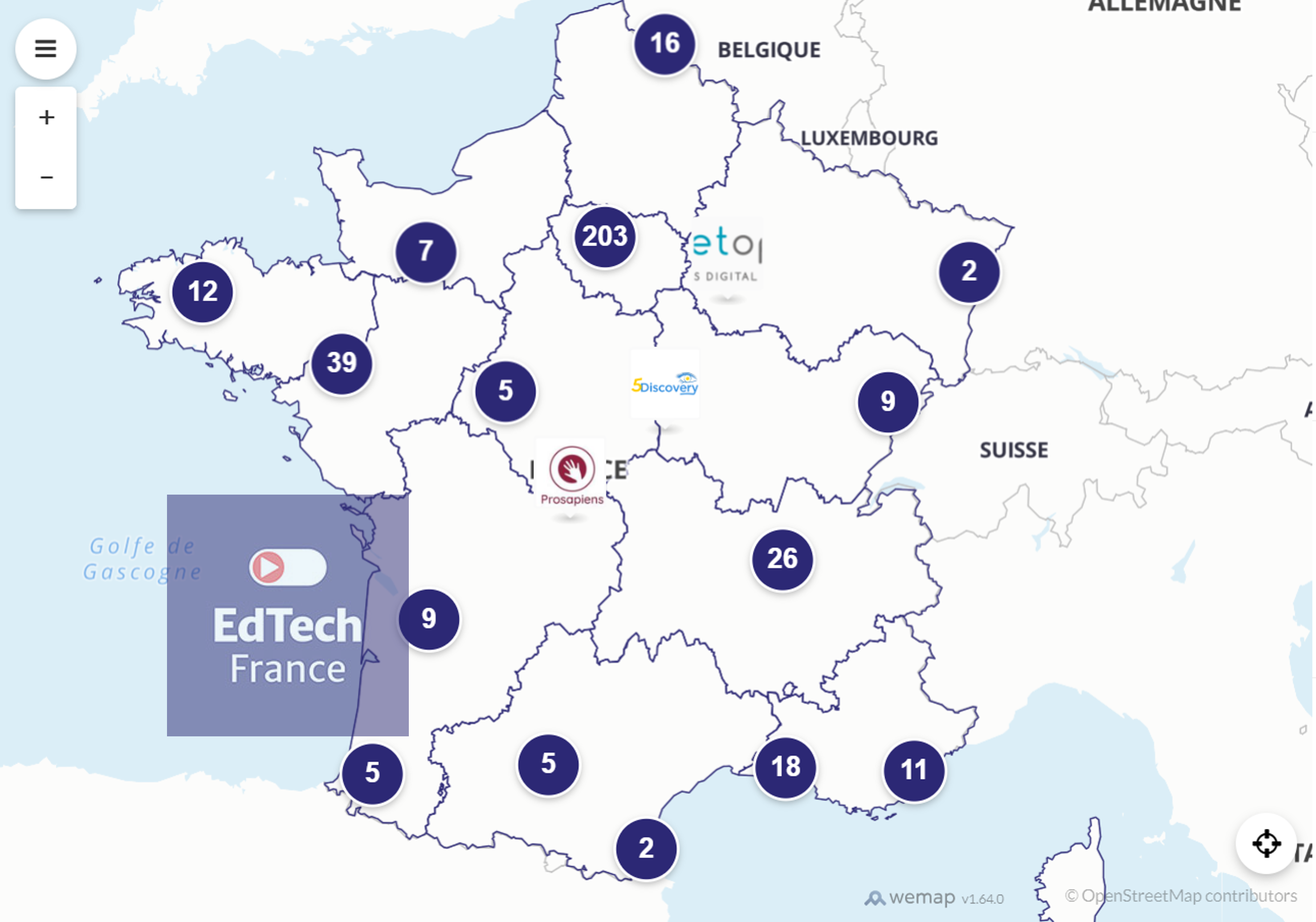 Cartographie membres Edtech France